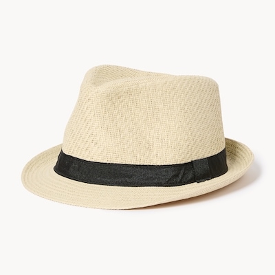Fedora en paille pour hommes - Sable