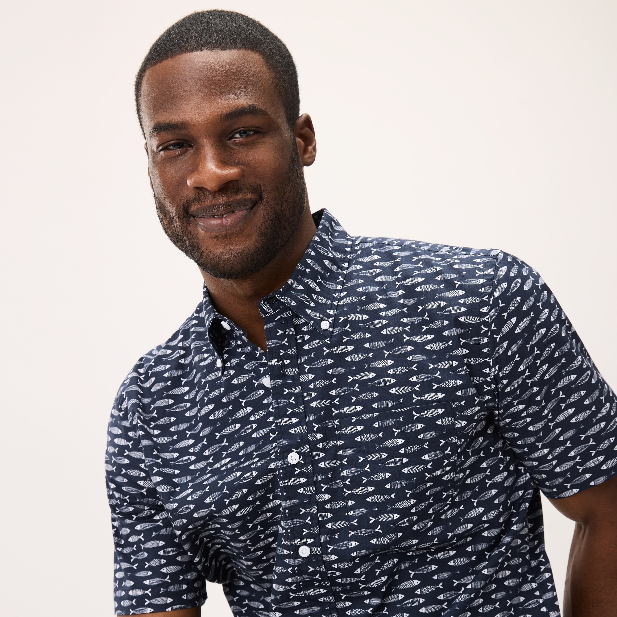 Men's Printed Button-Down Shirt