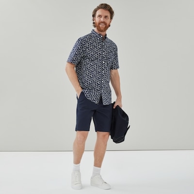 T-shirt boutonné imprimé pour hommes - Marine foncé