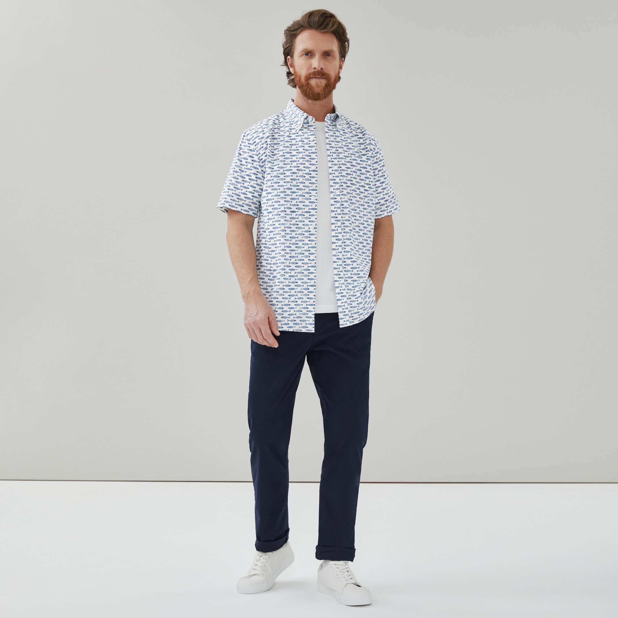 Men's Printed Button-Down Shirt
