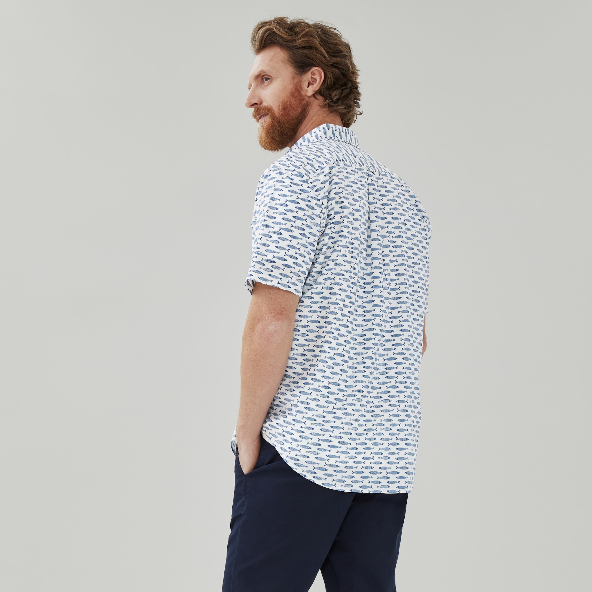 Men's Printed Button-Down Shirt