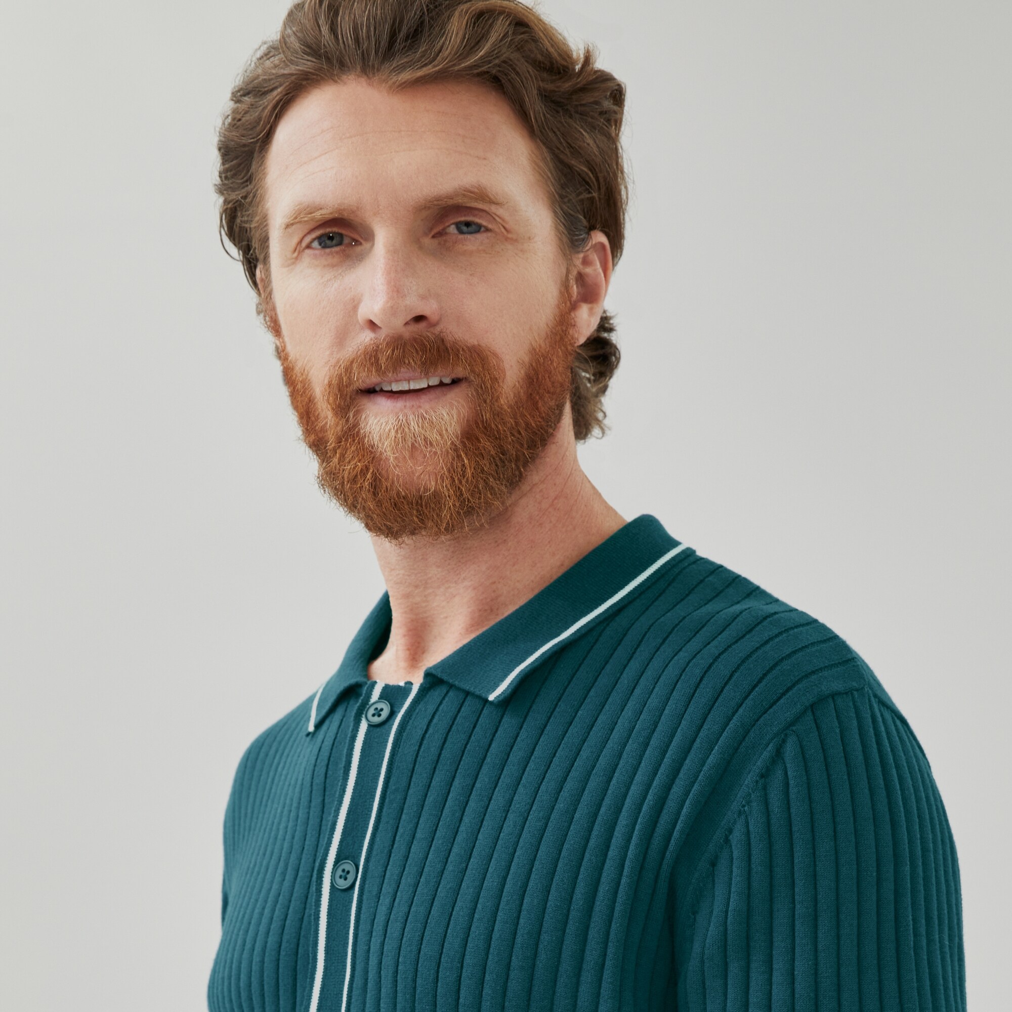 Chandail polo boutonné pour hommes