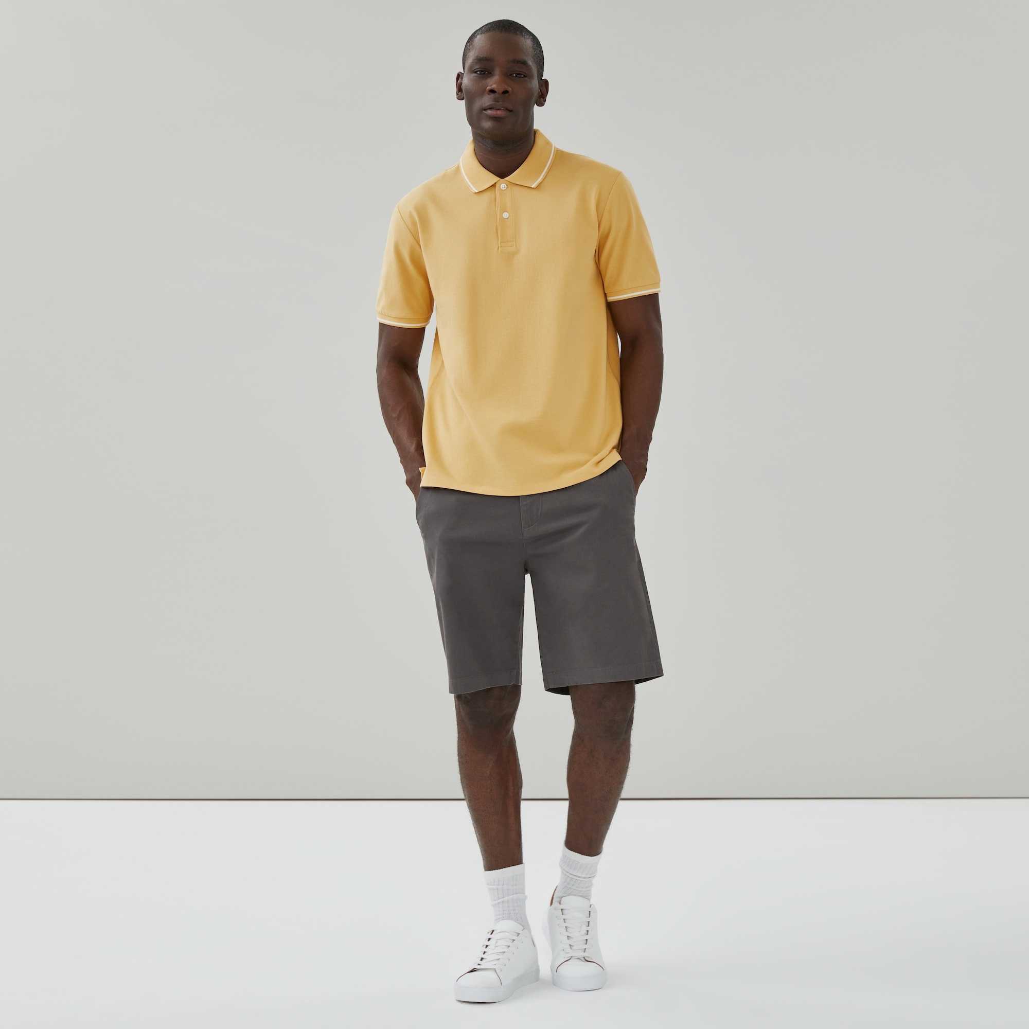 Men's Essential Pique Polo in Light Gold from Joe Fresh
