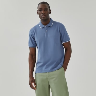 Men's Essential Pique Polo - Dusty Blue
