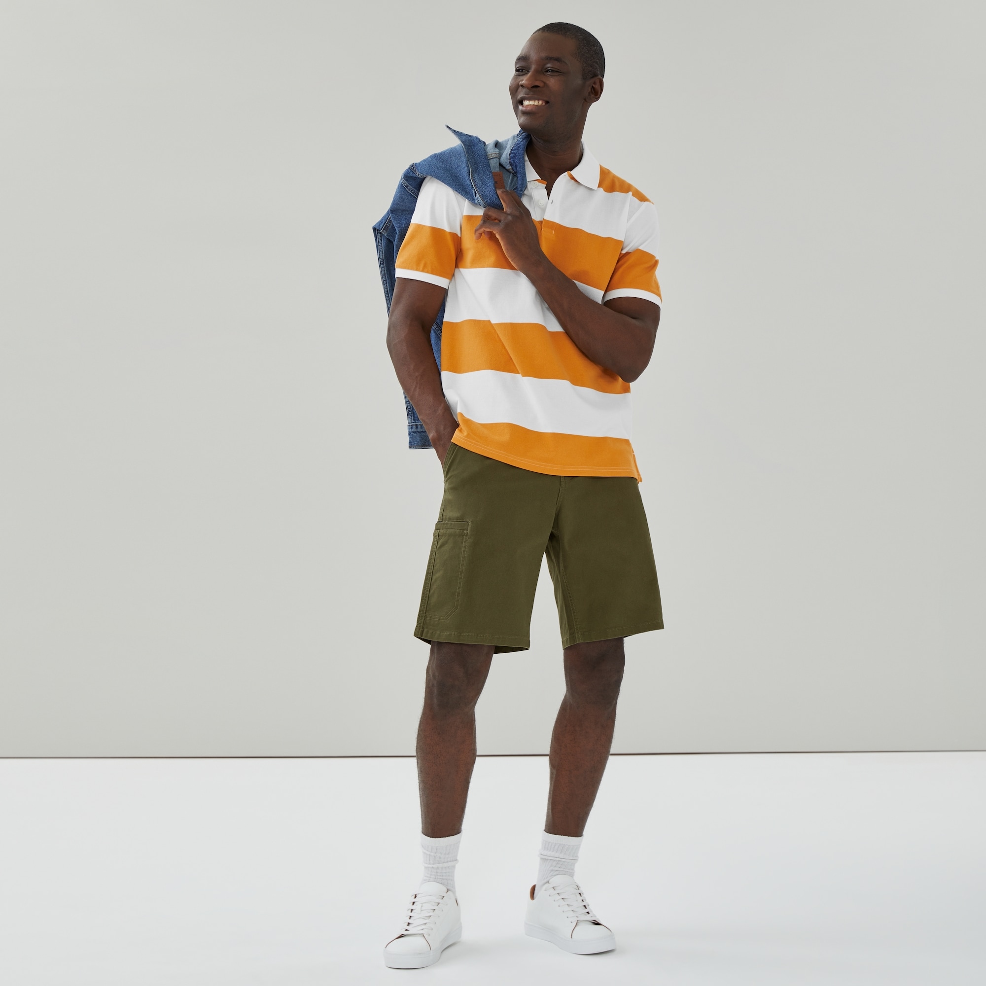 Men's Essential Striped Pique Polo