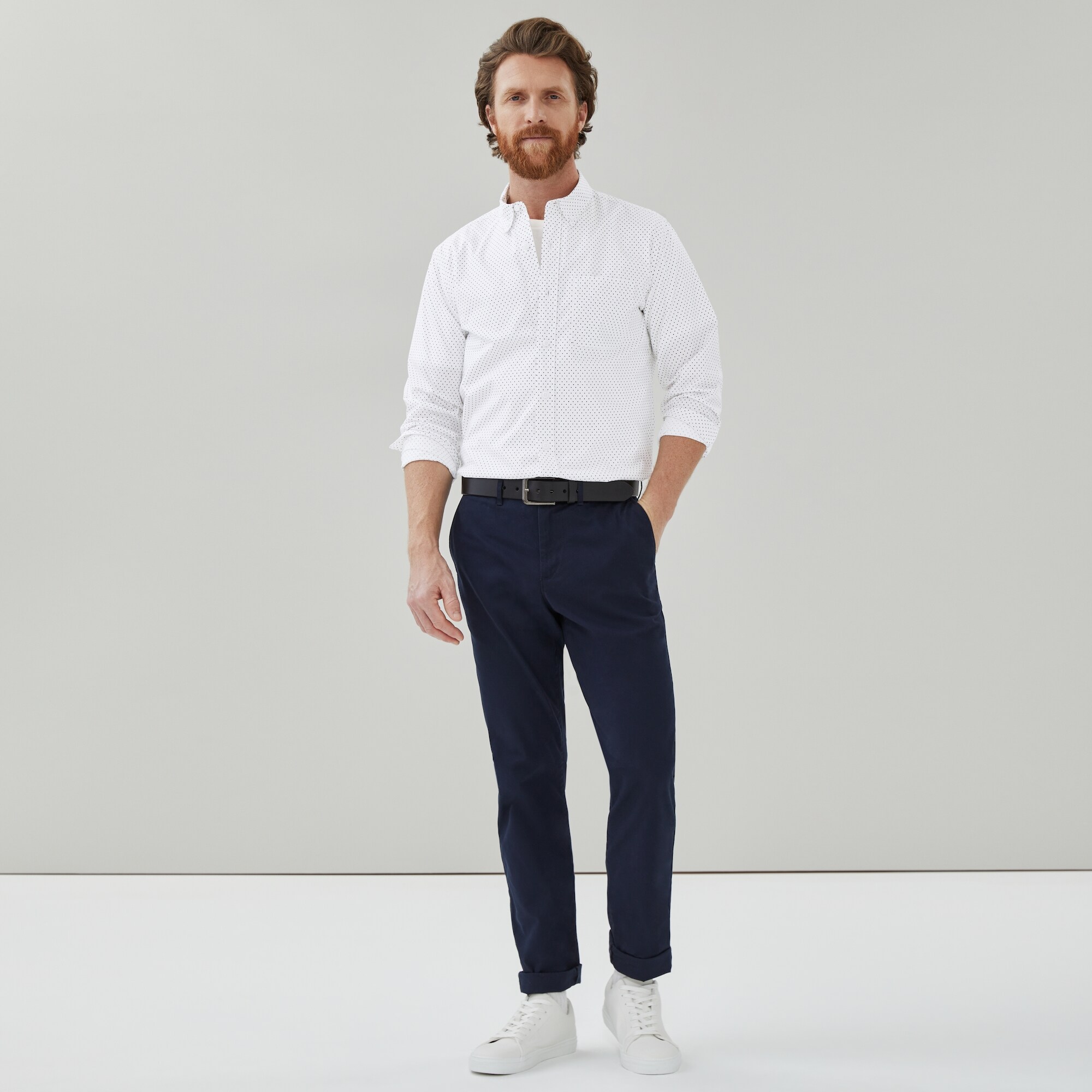 Chemise souple boutonnée imprimée pour hommes