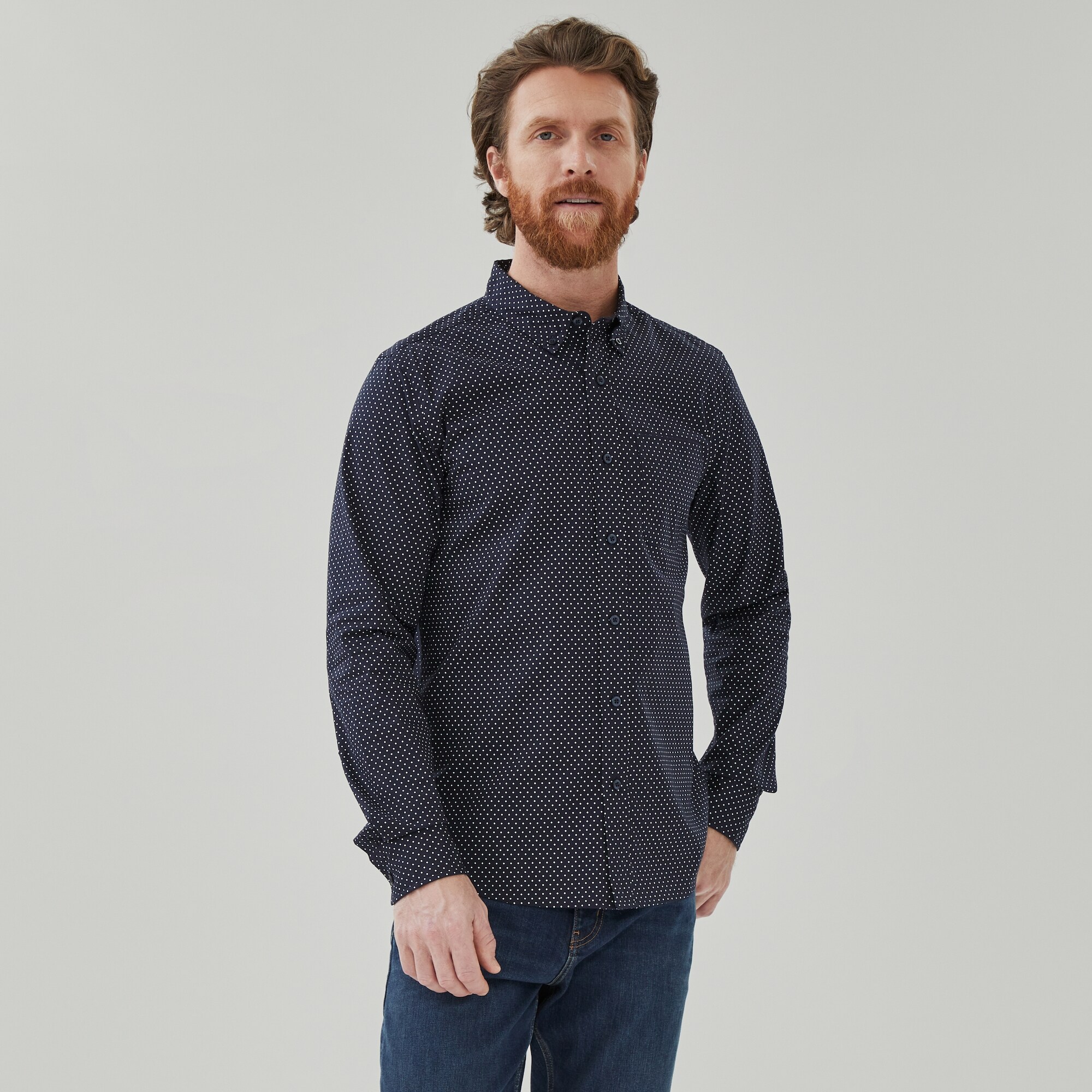 Chemise souple boutonnée imprimée pour hommes