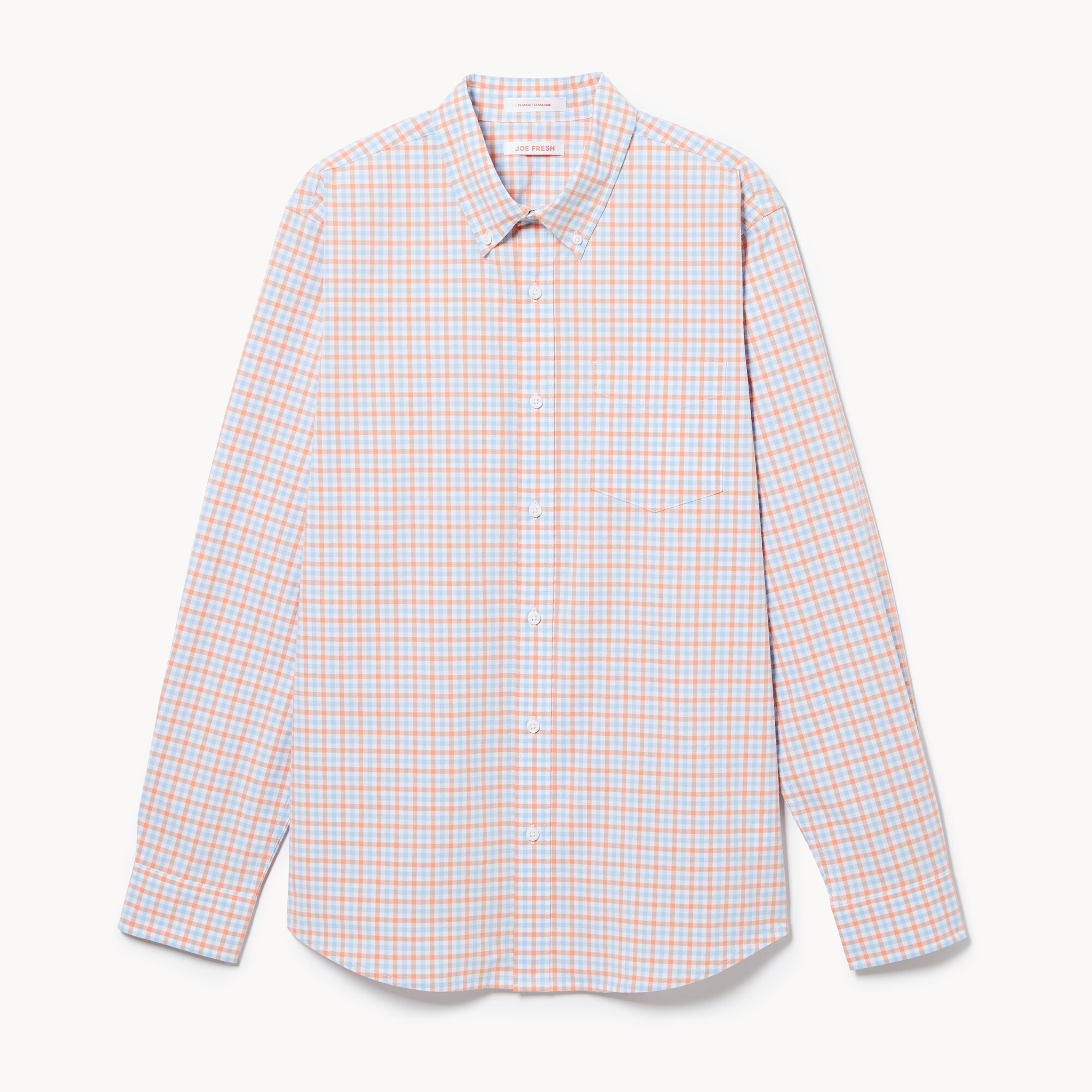 Chemise boutonnée en popeline pour hommes