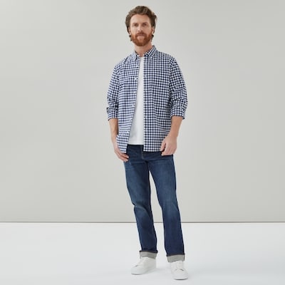 Men's Poplin Botton-Down Shirt - Blue