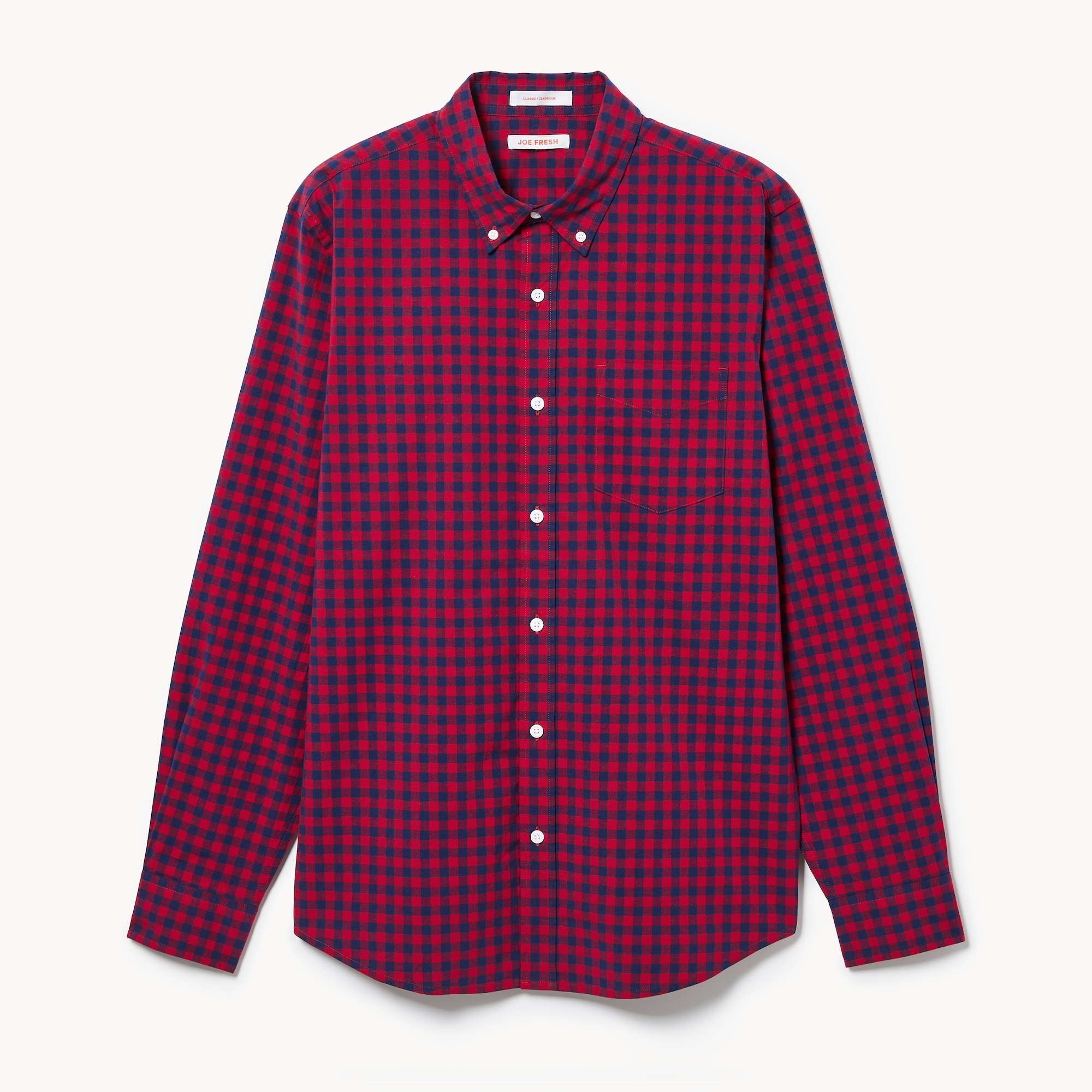 Chemise boutonnée en popeline pour hommes