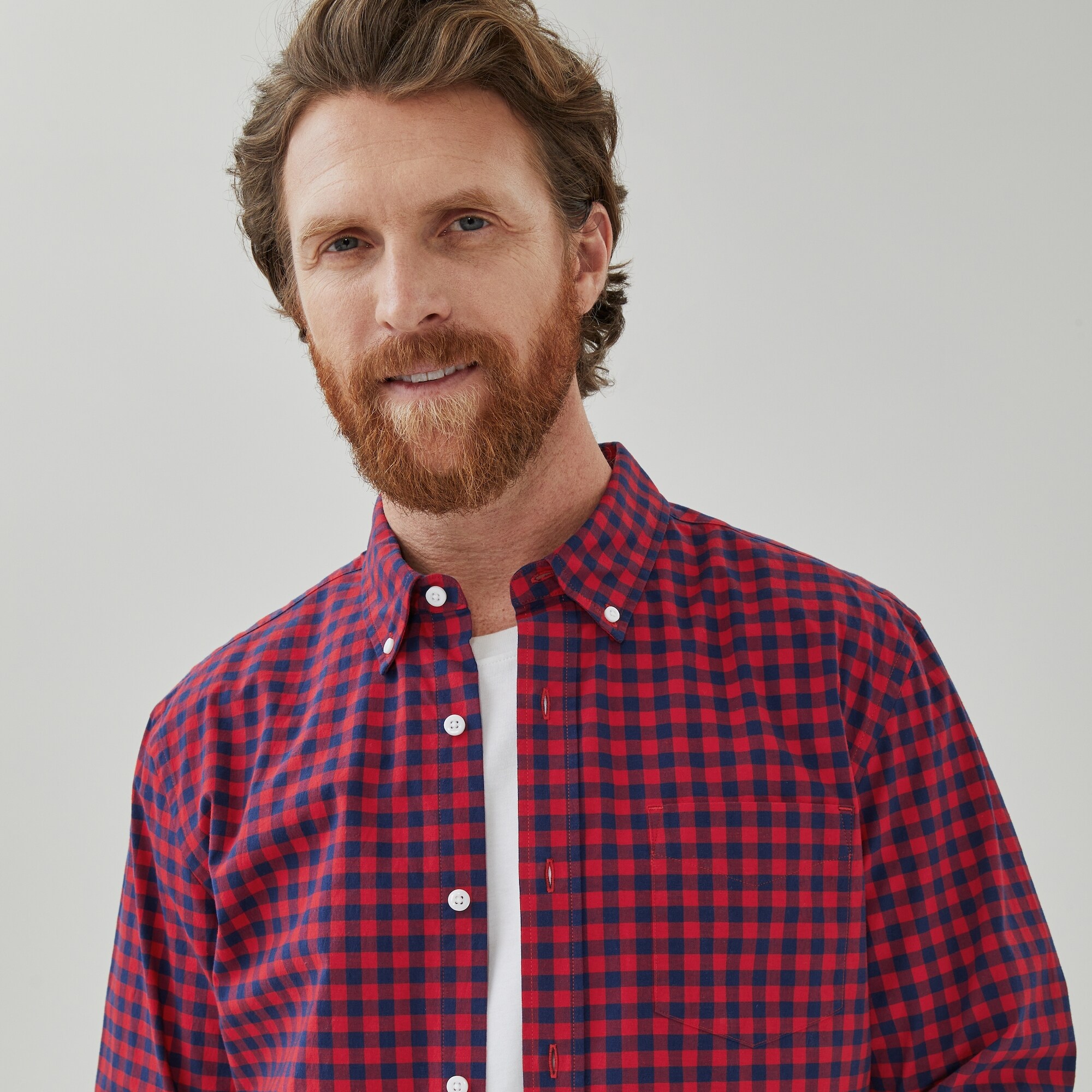 Chemise boutonnée en popeline pour hommes