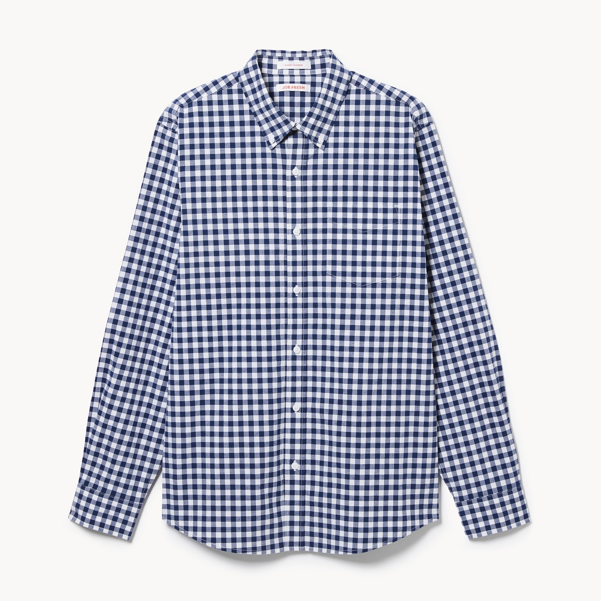 Chemise boutonnée en popeline pour hommes