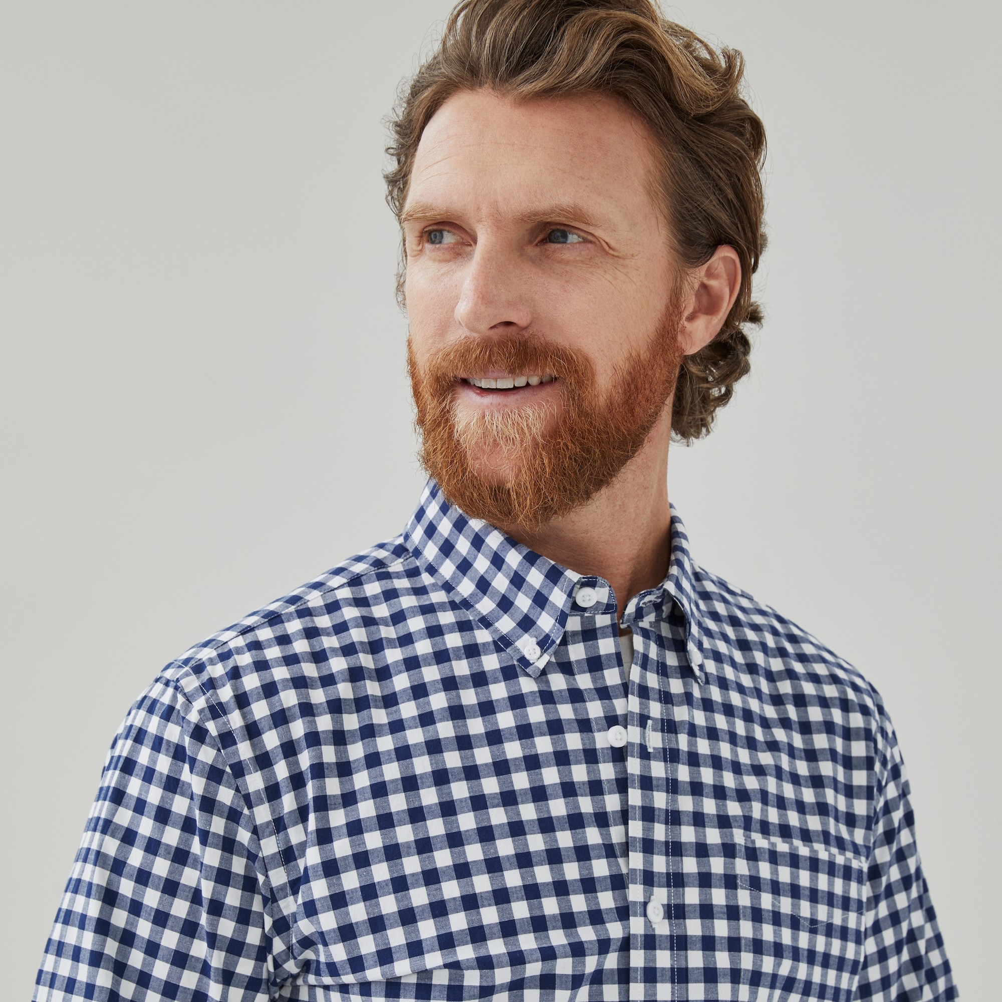 Chemise boutonnée en popeline pour hommes