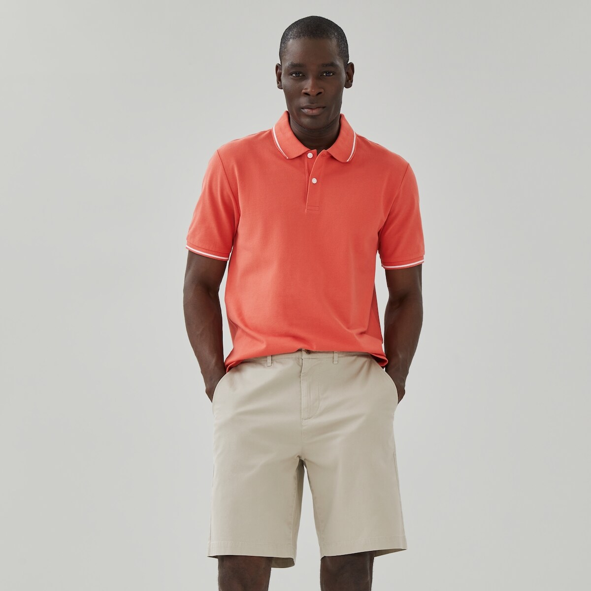 Short souple en coutil pour hommes - Galet