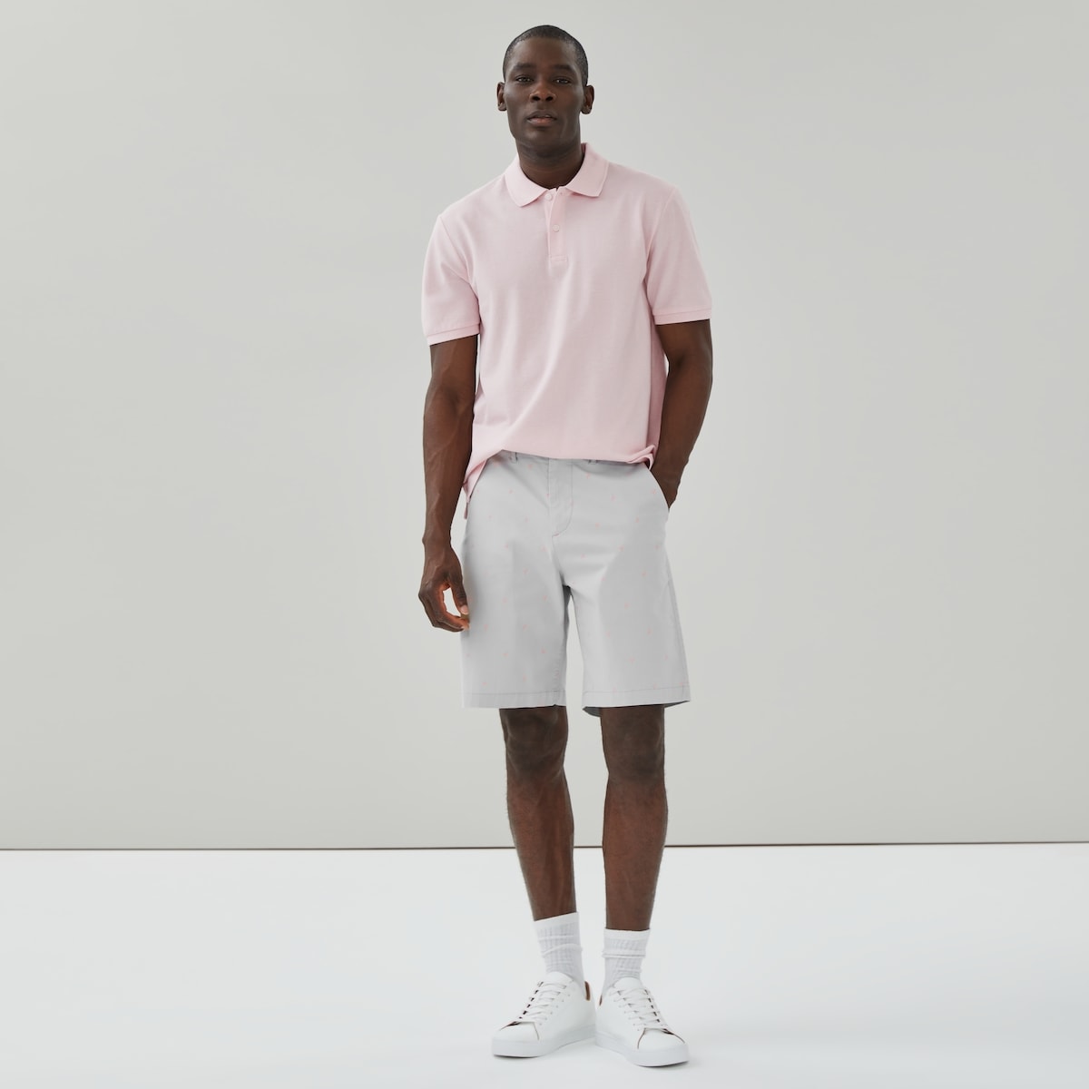 Short souple en coutil imprim pour hommes