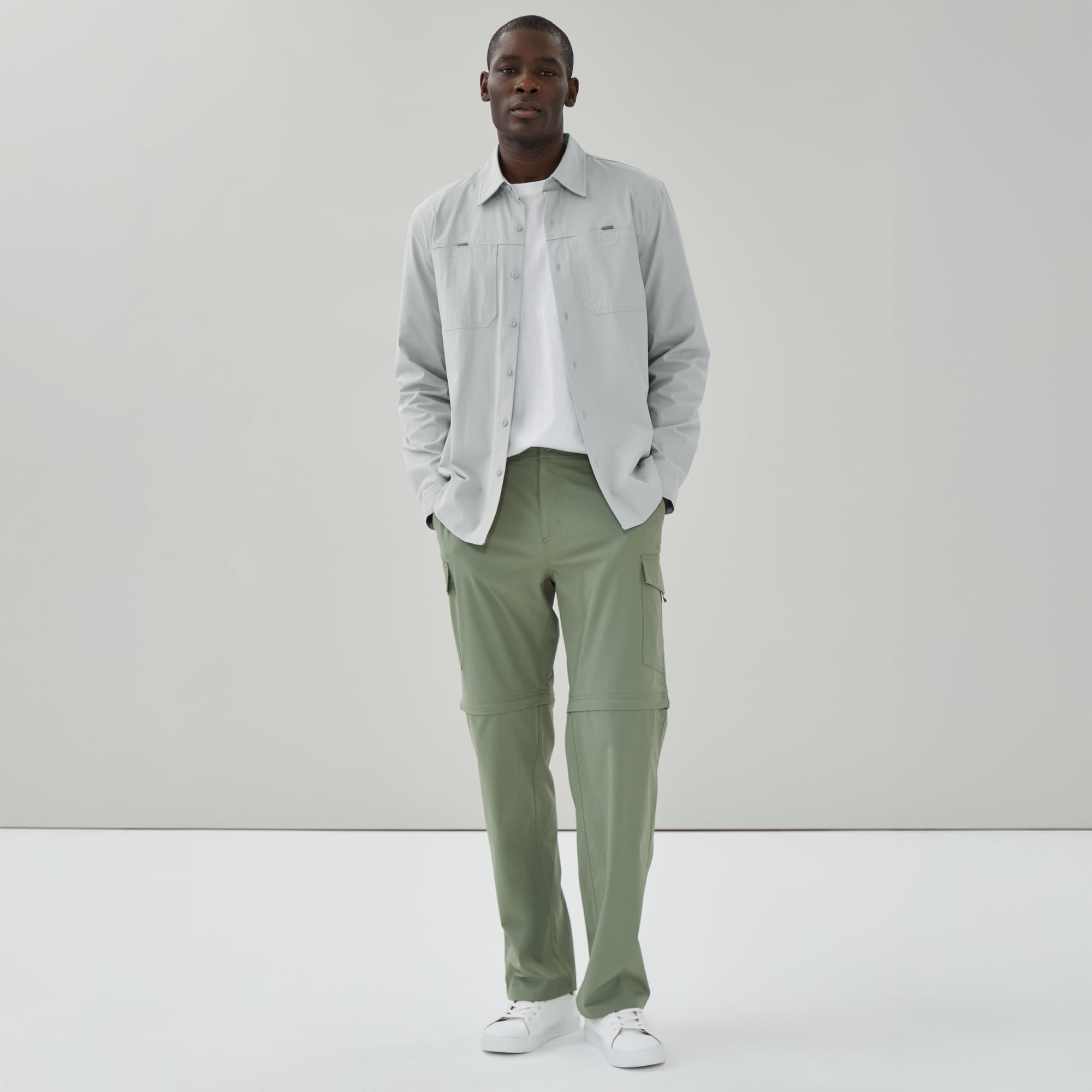 Men's Flex Ripstop Zip-Off Cargo Pant in Dusty Green from Joe Fresh