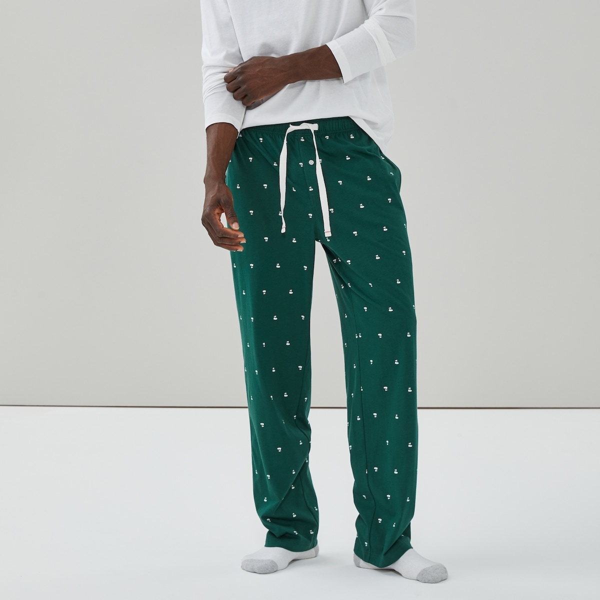 Pantalon de nuit imprim pour hommes - Vert Fonc