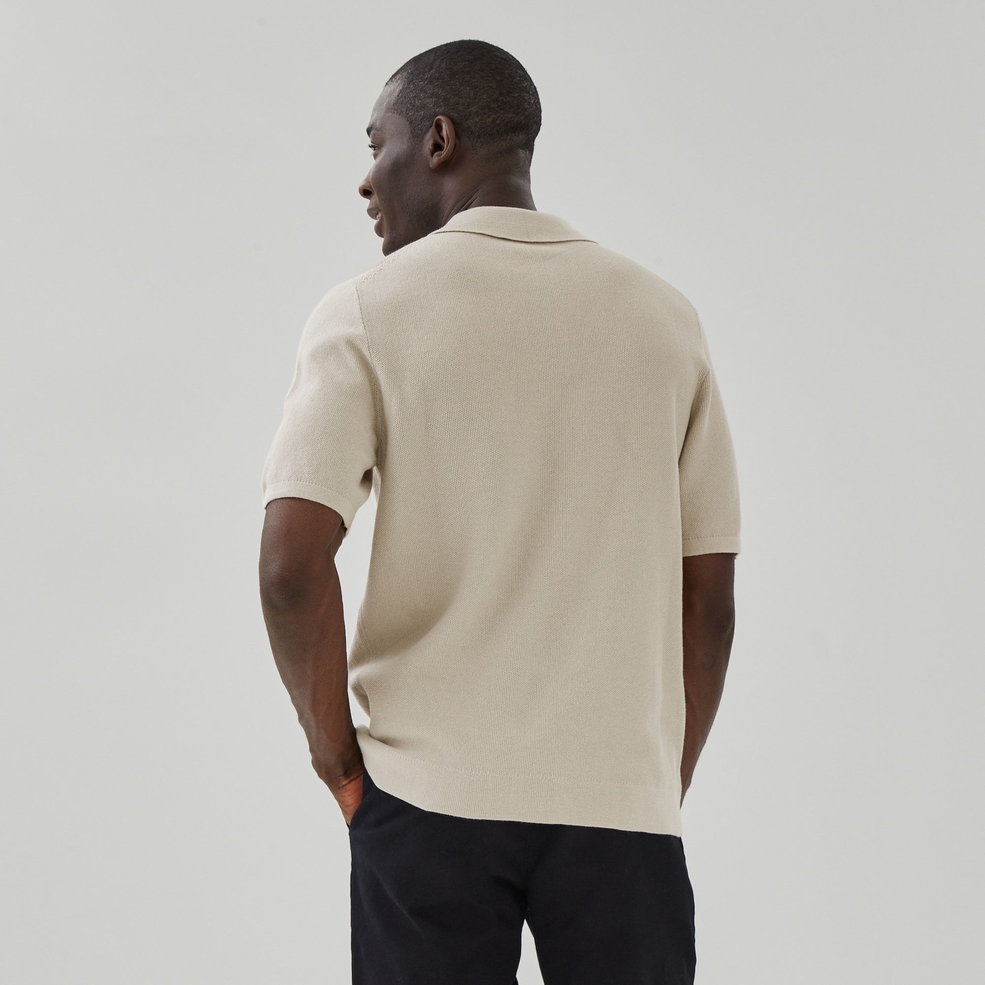 Men's Short Sleeve Polo Sweater