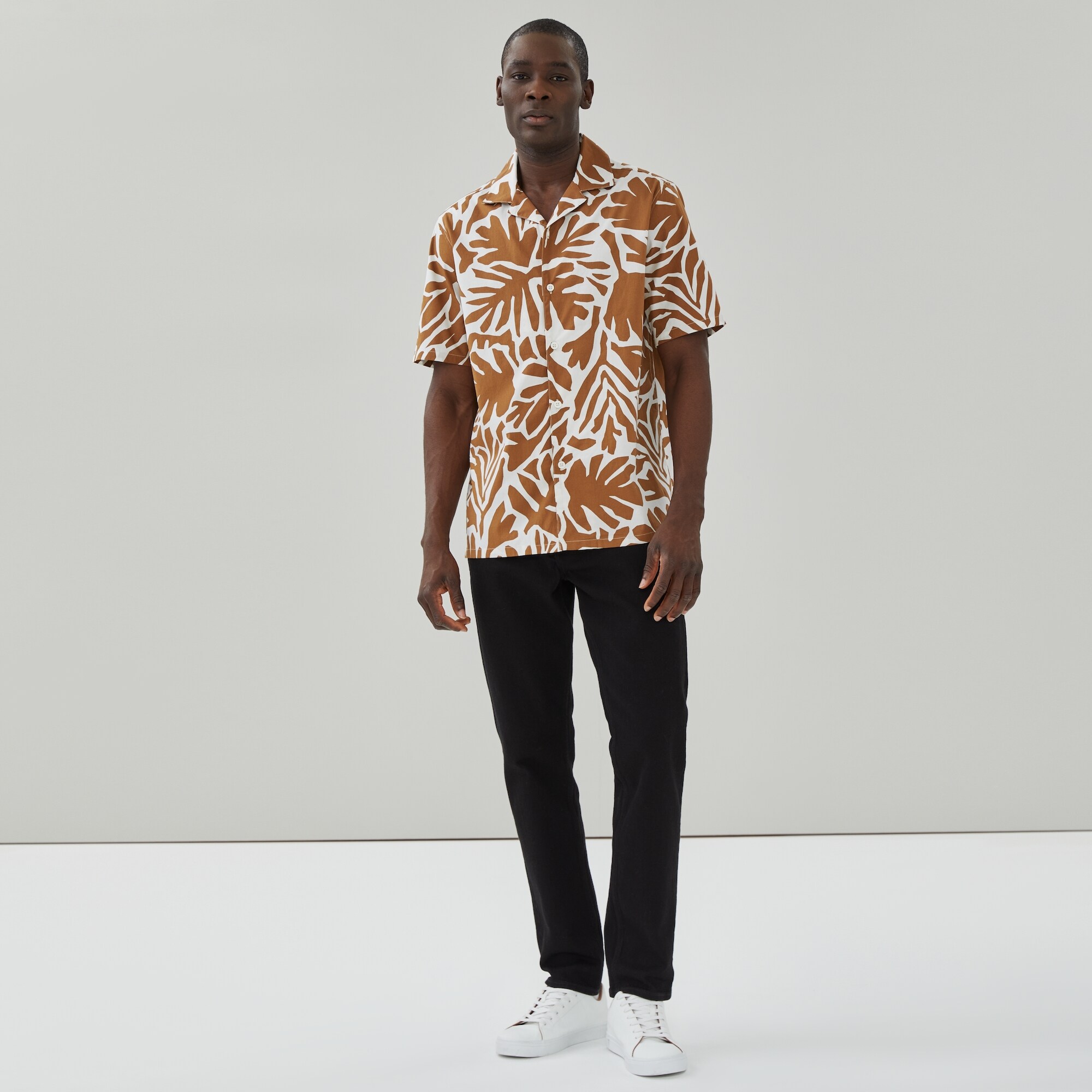 Men's Printed Camp Collar Shirt