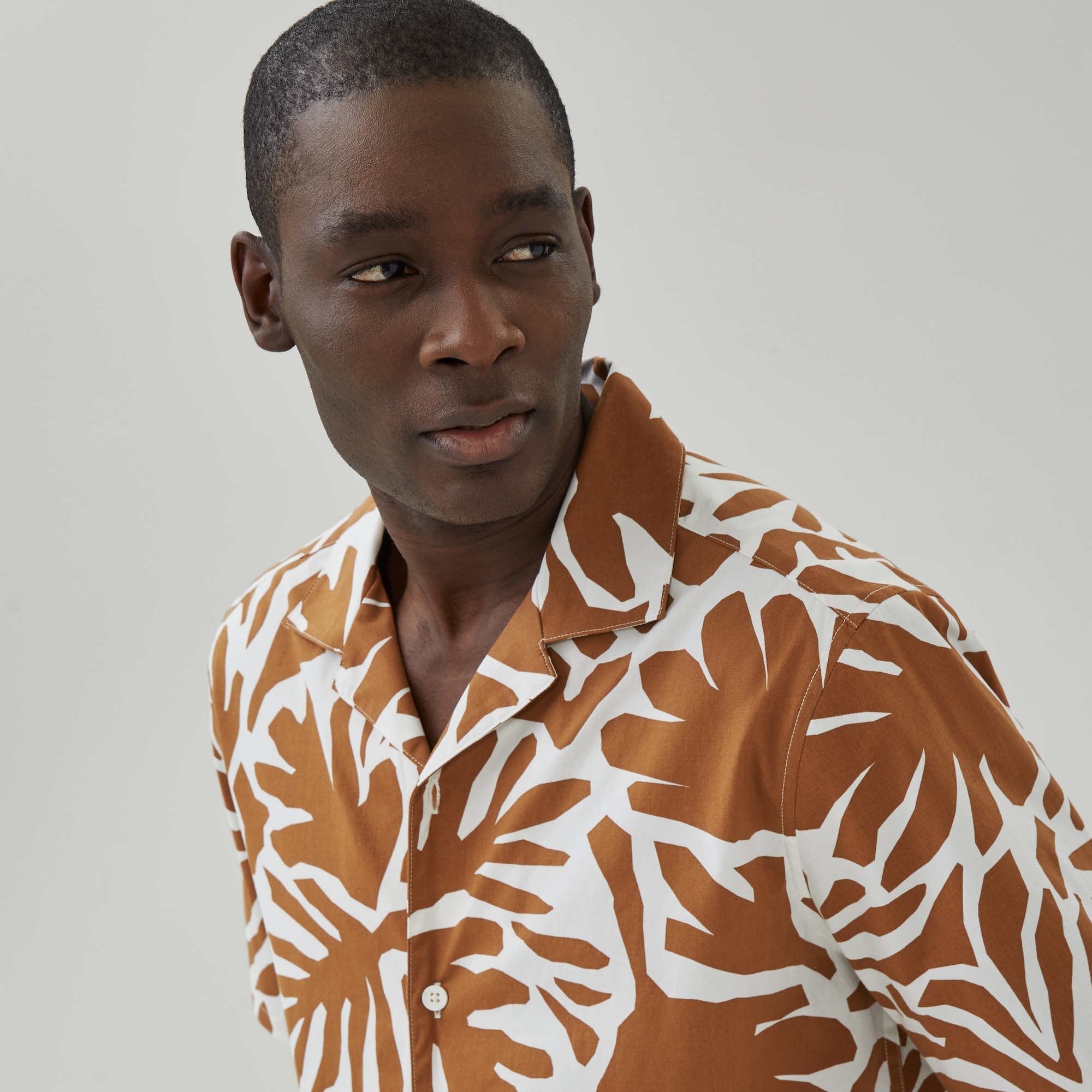 Men's Printed Camp Collar Shirt