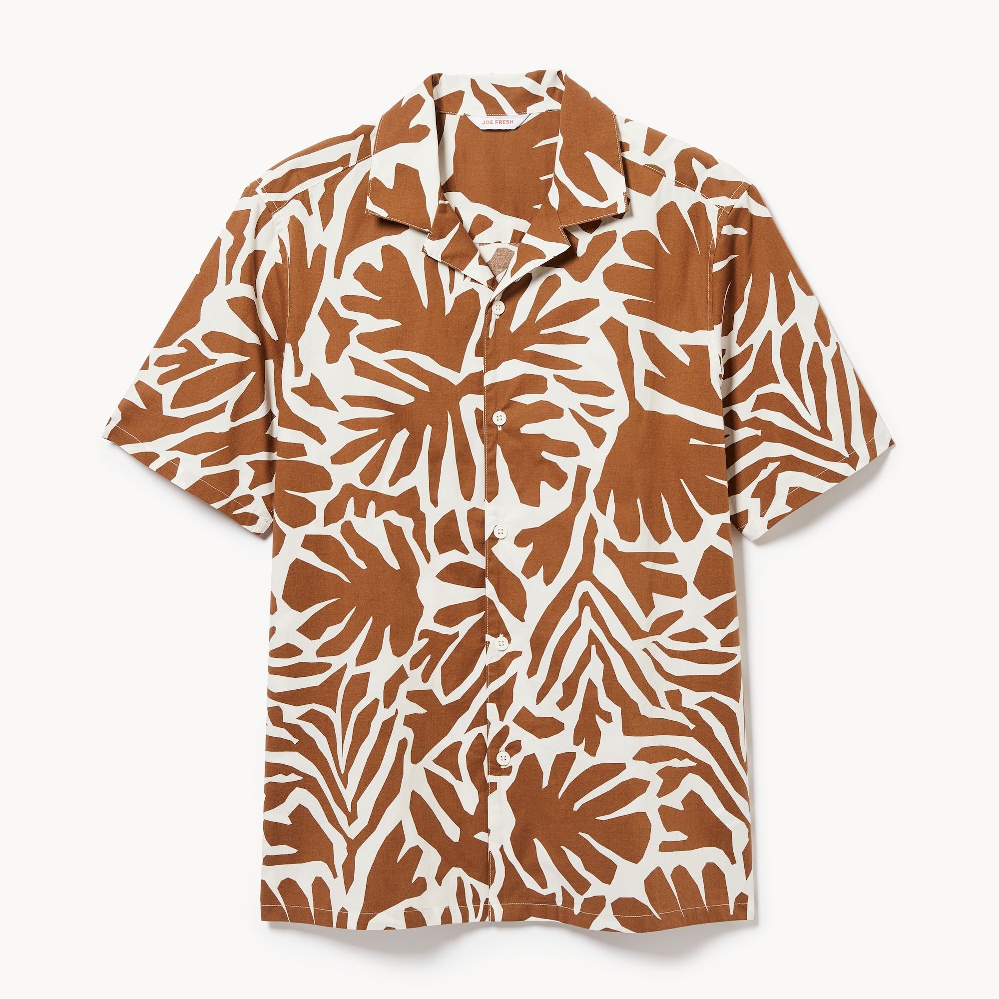 Chemise imprimée à col cubain pour hommes