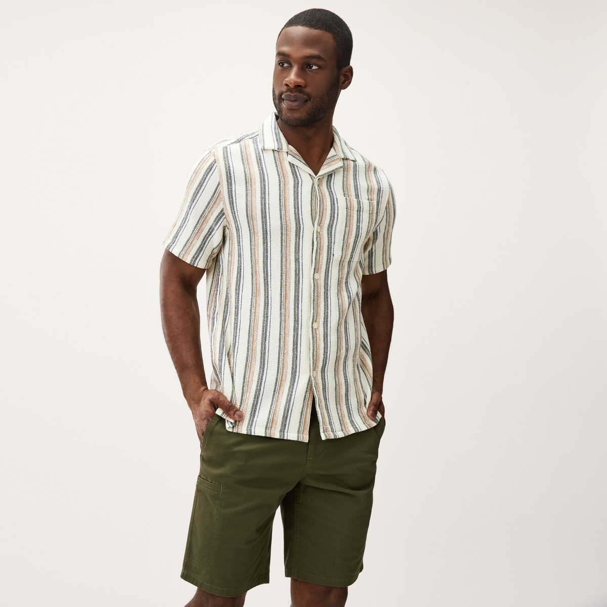 Men's Camp Collar Shirt - Cream