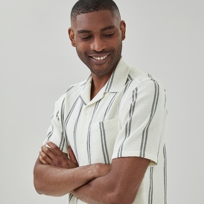 Men's Camp Collar Shirt - Off White