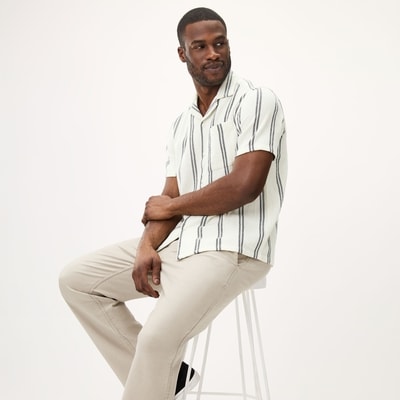 Men's Camp Collar Shirt - Off White