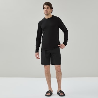 Maillot solaire à manches longues pour hommes - Noir