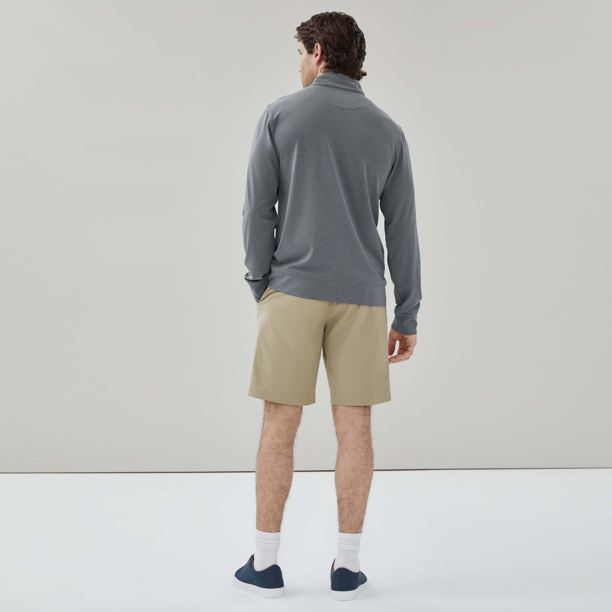 Chandail sport à glissière un quart, hommes