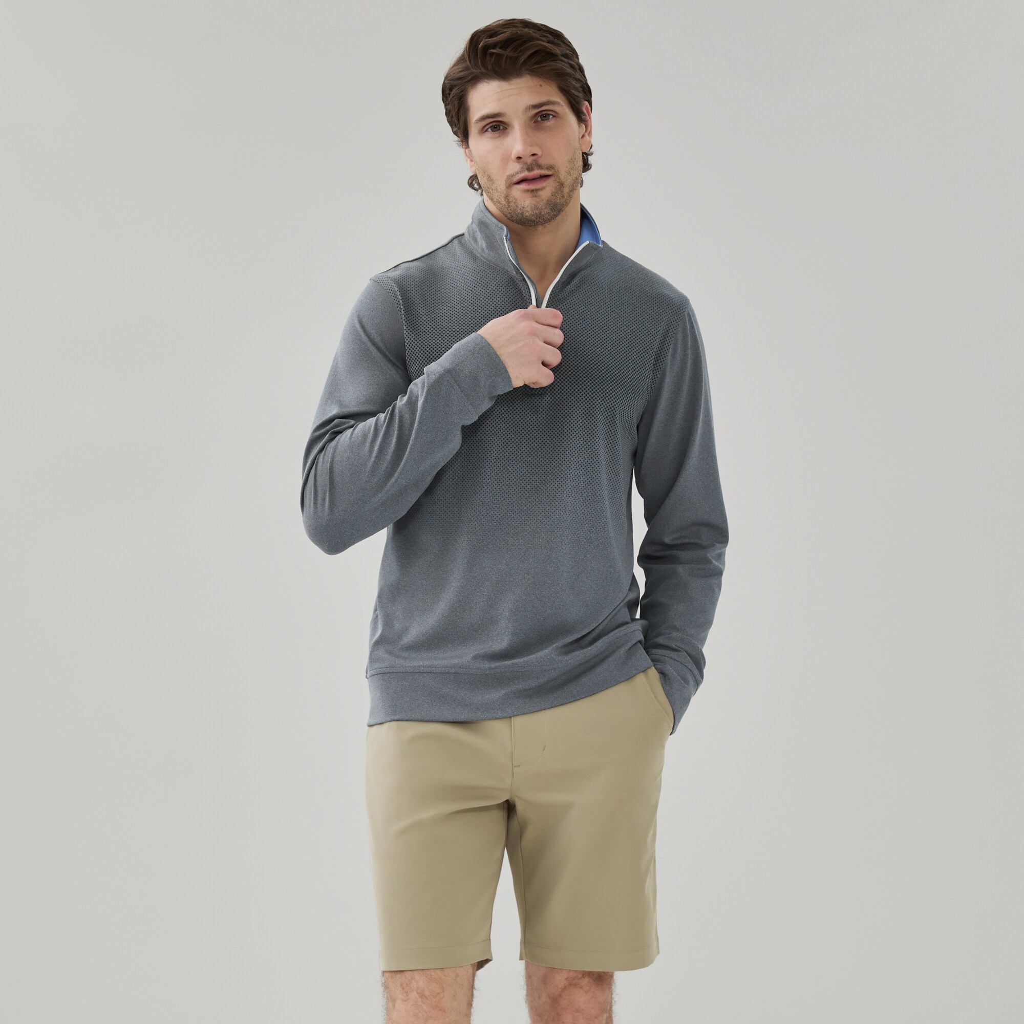 Chandail sport à glissière un quart, hommes