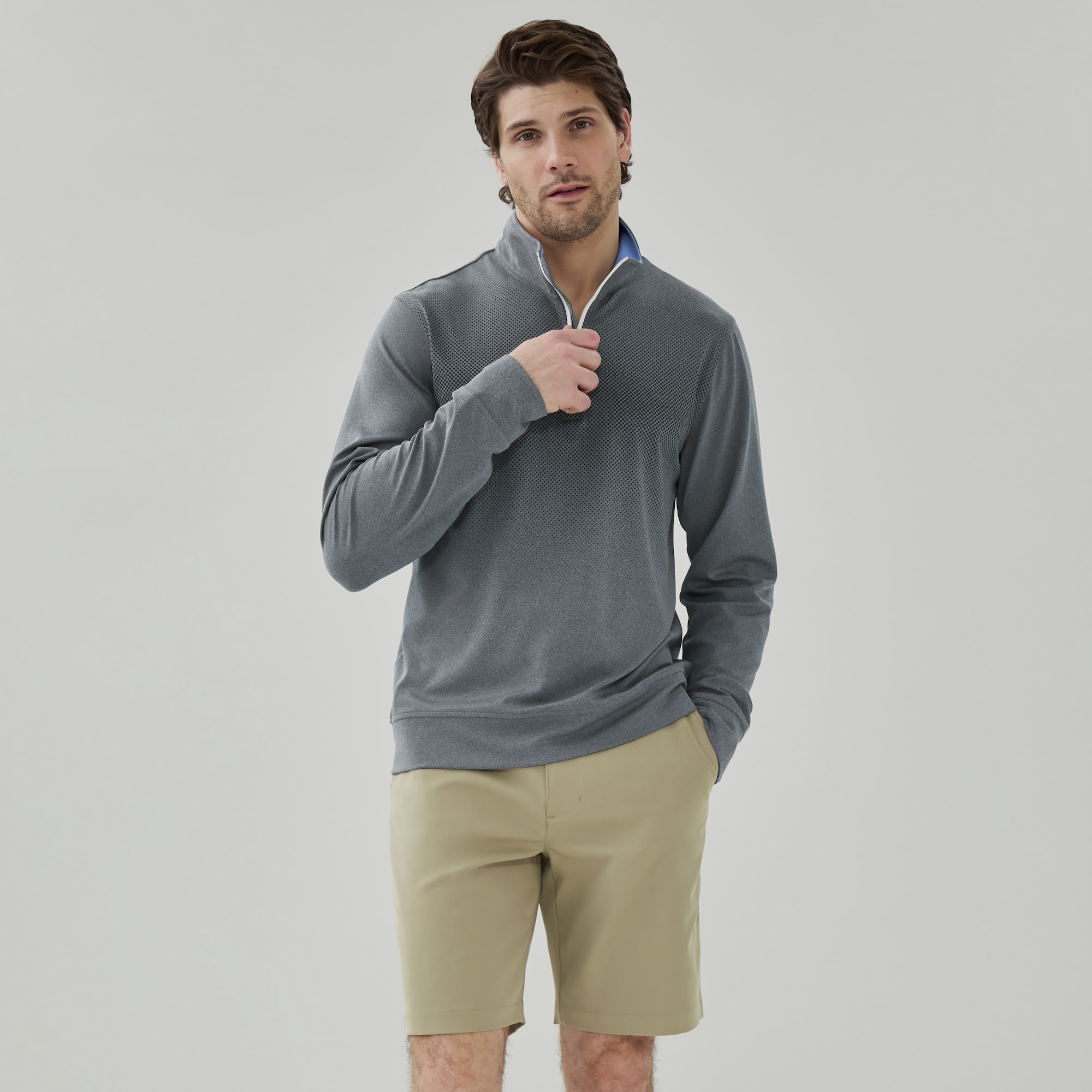 Chandail sport à glissière un quart, hommes