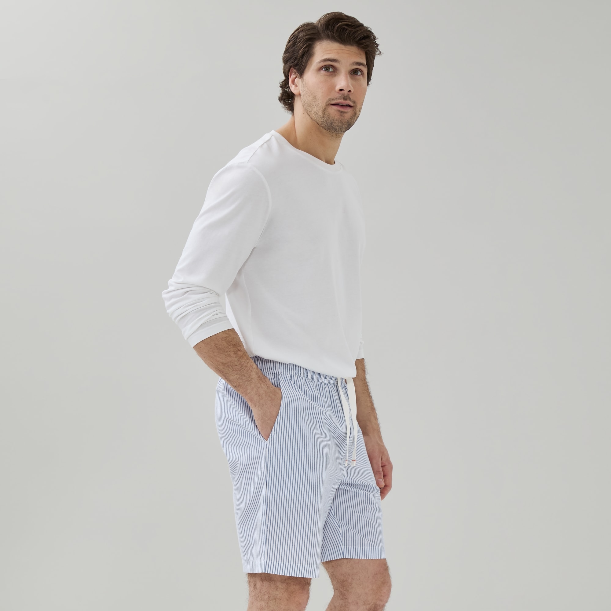 Short de nuit rayé pour hommes