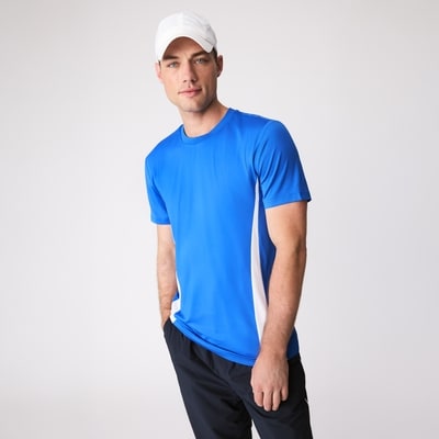 T-shirt sport à col ras du cou pour hommes - Bleu Vif