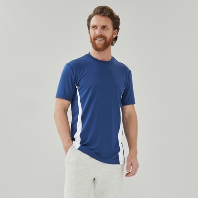 T-shirt sport à col ras du cou pour hommes - Marine