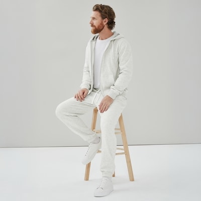 Men's Active Zip-Up Hoodie - Light Grey Mix