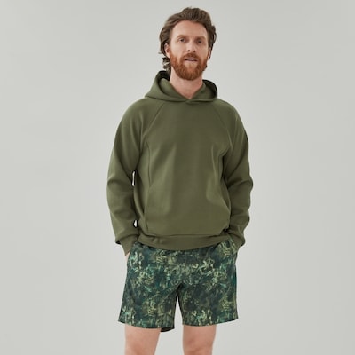 Chandail à capuchon sport en molleton pour hommes - Olive Foncé