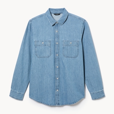 Men's Denim Button-Up Shirt - Medium Wash
