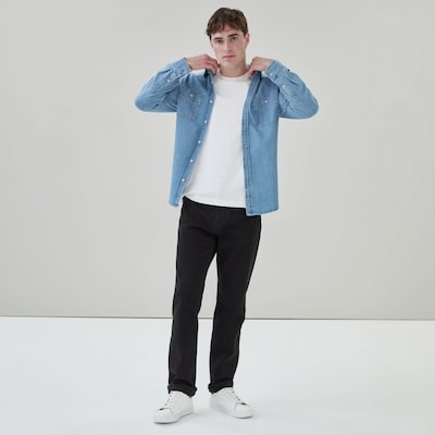 Men's Denim Button-Up Shirt - Medium Wash