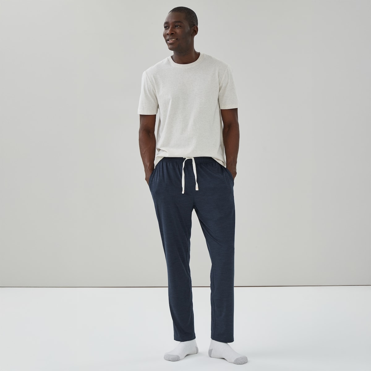 Pantalon de dtente en jersey pour hommes - Mlange De Bleu Fonc