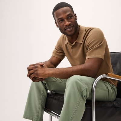 Pantalon sans attache pour hommes - VERT POUSSIEREUX