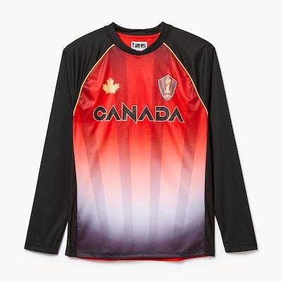 Adult Canada Soccer Jersey Long Sleeve Top - Black