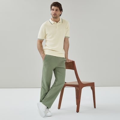 Men's Textured Polo Sweater - Off White