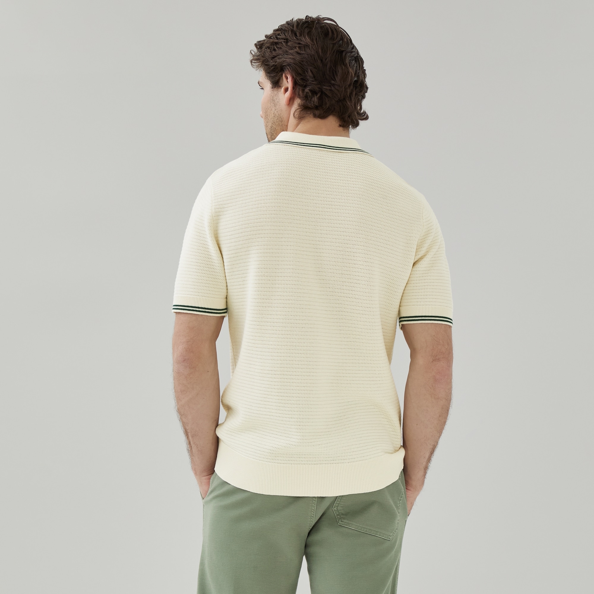 Chandail polo texturé pour hommes