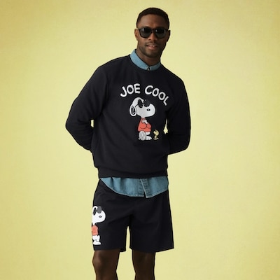 Men's Peanuts Graphic Short - Black