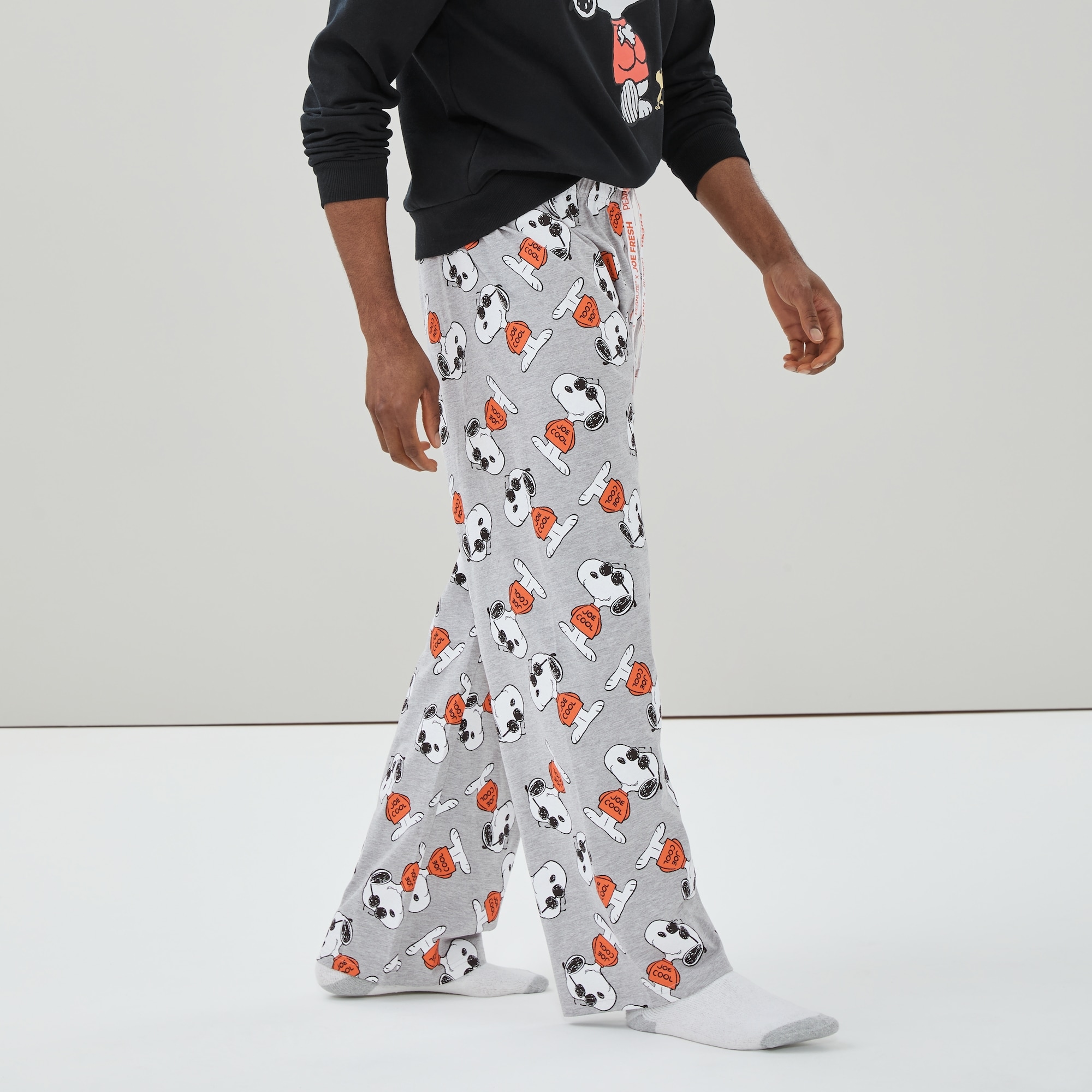 Men's Peanuts Printed Sleep Pant in Grey Mix from Joe Fresh