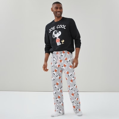 Men's Peanuts Printed Sleep Pant - Grey Mix