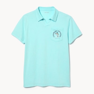 T-shirt polo imprimé Banzai Joe pour hommes - Bleu Pâle