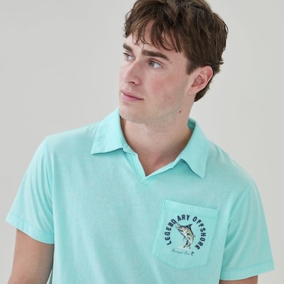 Men's Banzai Joe Graphic Polo T-Shirt - Light Blue