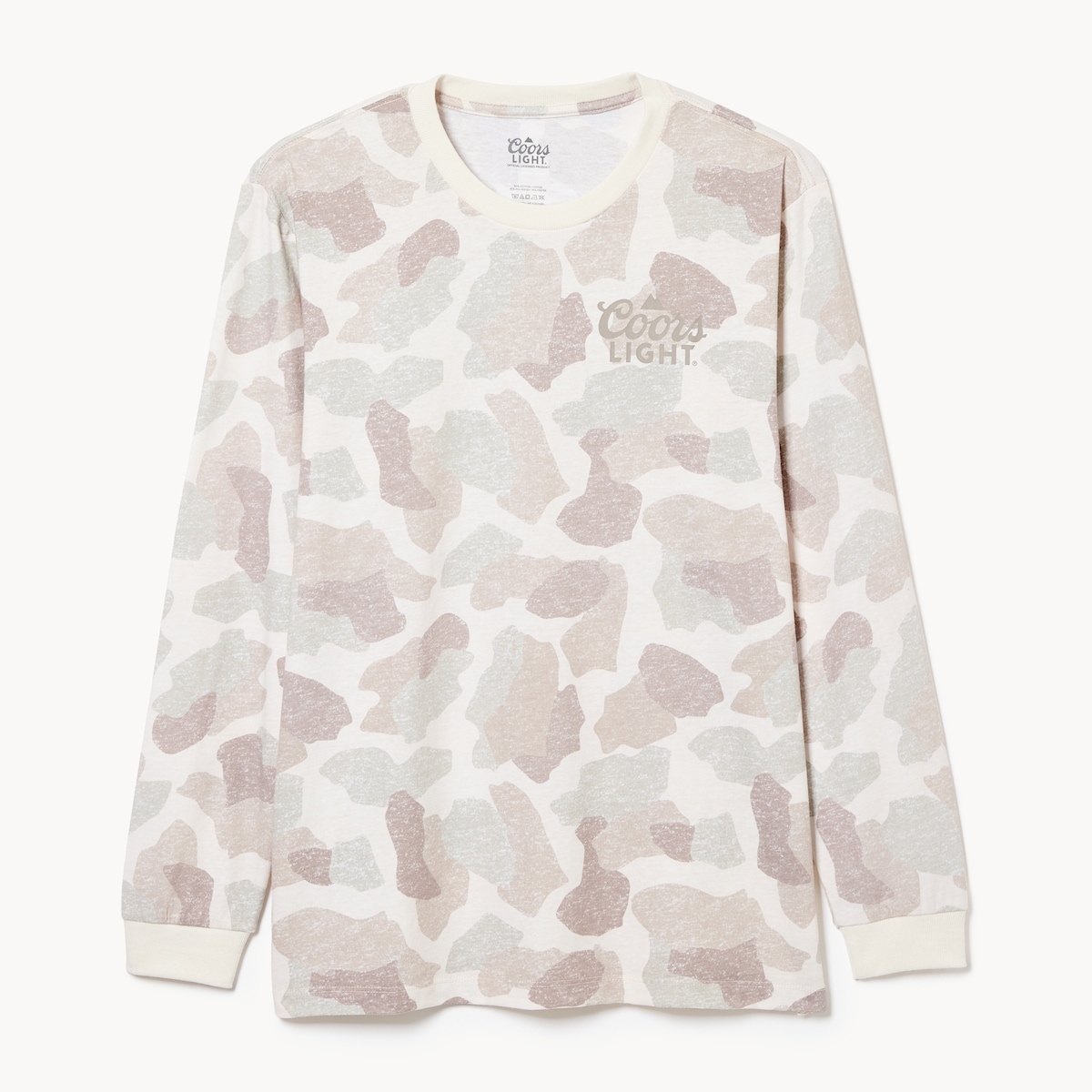 Men's Coors Light Printed Long Sleeve Top - Light Beige